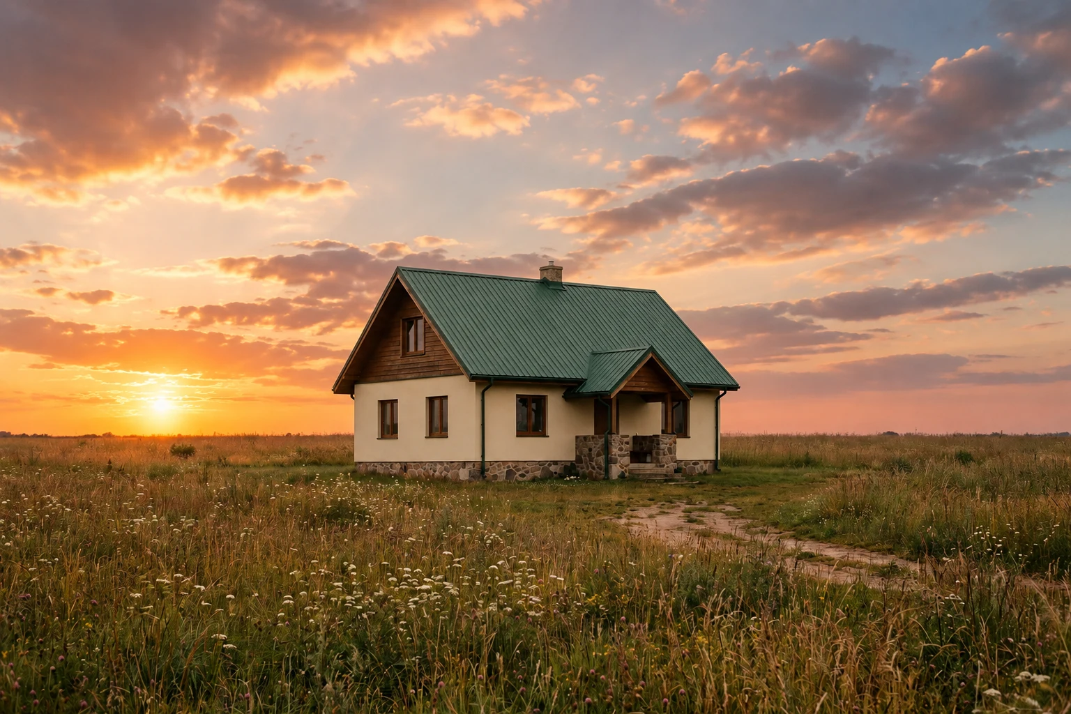 Пейзаж: заменить плоское небо: результат обработки